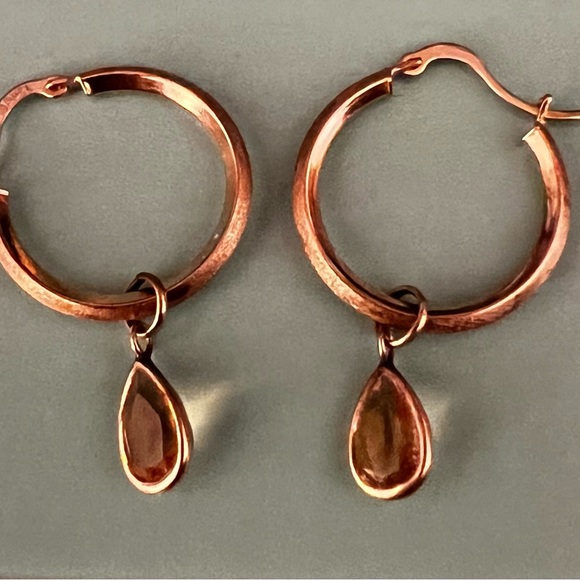 14K Michael Anthony Hoop Earrings / Gold Citrine Jackets - Picture 12 of 16